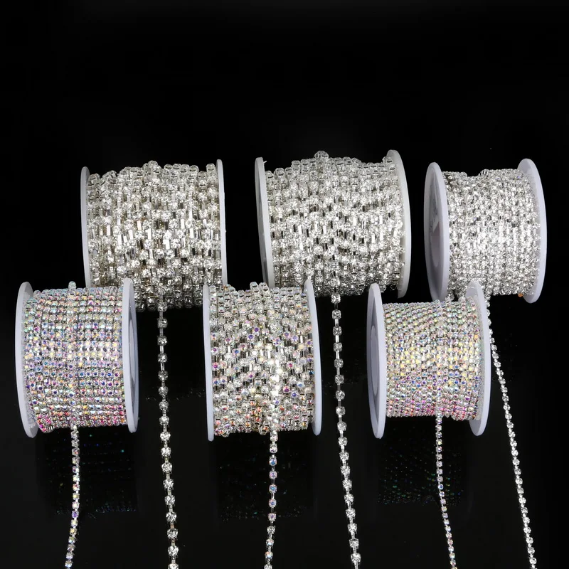 NiceBeads 10 ярдов/рулон медная цепочка со стразами коготь с прозрачным/белым стеклом