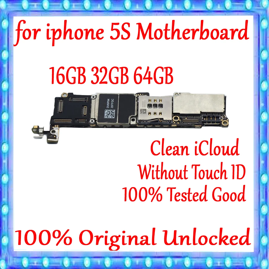 Заводская Разблокировка для iphone 5S материнская плата 100% оригинальная без Touch ID/NO ID