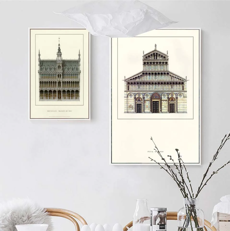 Home Decoration Wall Art Canvas Poster and Print Painting Decorative Picture For Living-room Architecture castle |