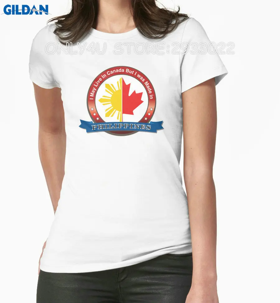 Only4u Футболка дизайнерские женские я живу в Канаде но родился Филиппины с
