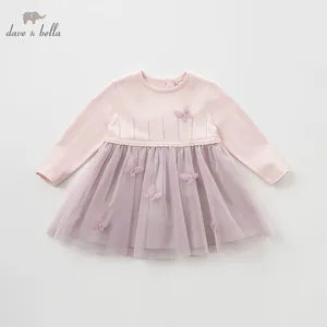 DBM9896 демисезонное платье dave bella, платья с длинным рукавом для девочек, детское платье на день рождения, детская одежда