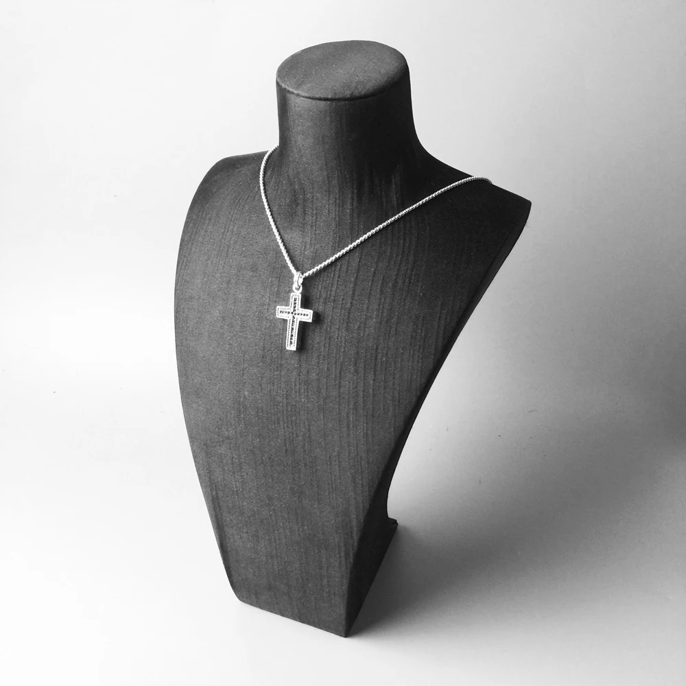 Link Chain Necklace Vintage Cross Pave 2018 New Fashion 925 Sterling Silver Jewelry Religious Gift For Men Women Boy Girls | Украшения и