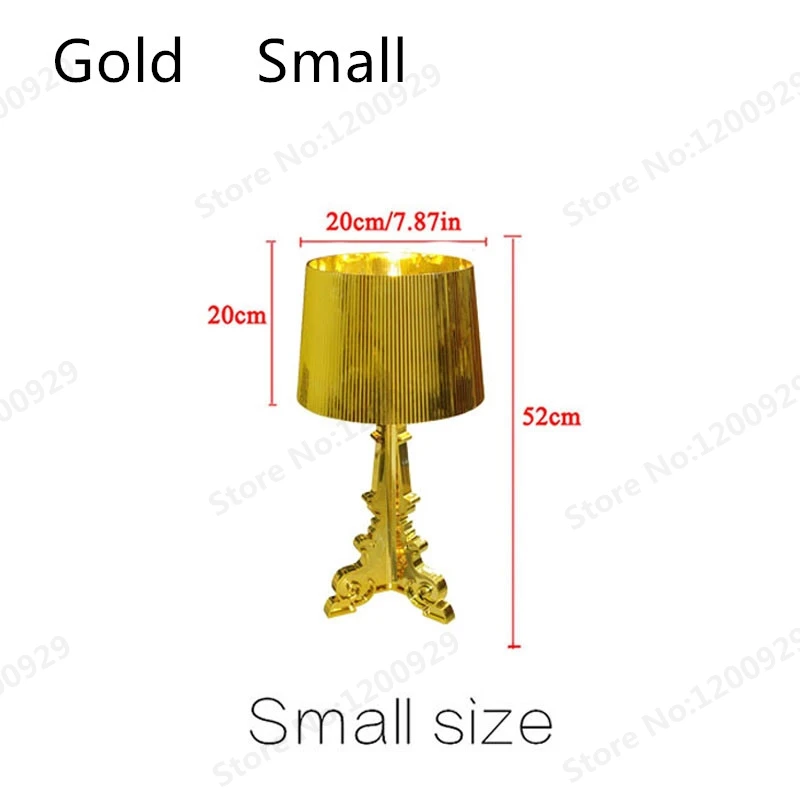 Gold Small GZMJ Wonderland Modern Transparent ABS Plastic Phantom Shadows Bedroom Bedside Table Lamps LED Reading Desk Lights Home Lighting - Цвет абажура: Gold Small