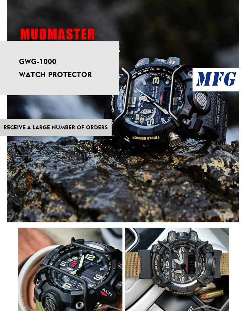 MFG GWG1000, аксессуары для часов, чехол, защита, бар, кольца/чехол для часов, бампер для Csio Gshock, металл, нержавеющая сталь, для мужчин/женщин