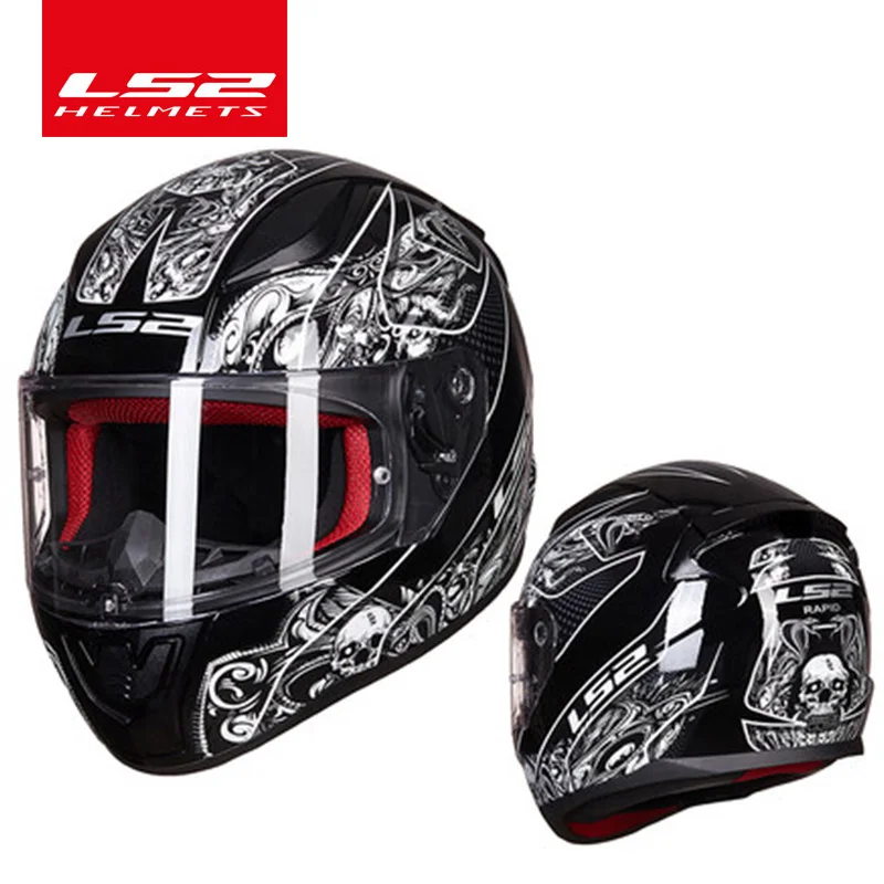 Light skull LS2 FF353 Быстрый анфас мото rcycle шлем ABS безопасная структура moto capacete для мужчин и женщин анти-туман шлем - Цвет: Light skull