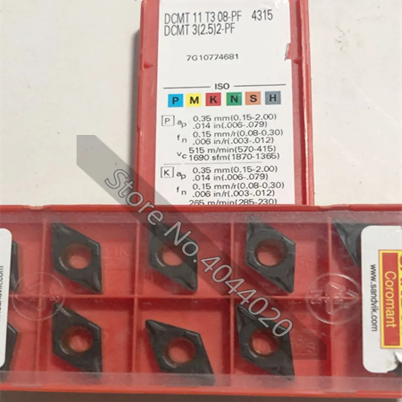 

SANDVI DCMT32.52-PF4315 DCMT11T308-PF4315 carbide inserts 10pcs Non-defective