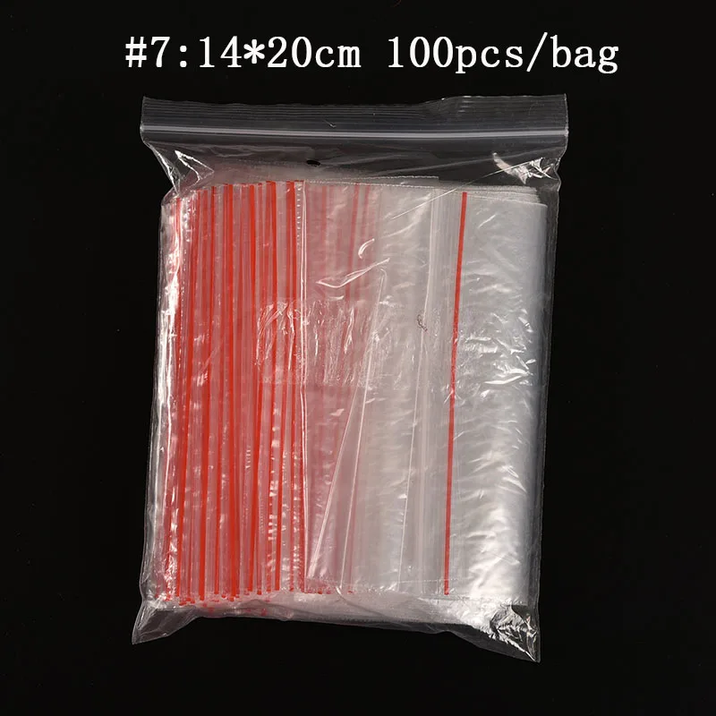14*20 cm 100 Pcs Jewelry Ziplock Zipped Lock Reclosable Plastic Poly Christmas Wedding Clear Bags | Дом и сад