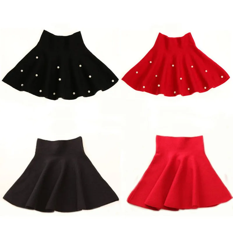 Роскошные детские юбки с рюшами и жемчужинами весенне-осенняя повседневная