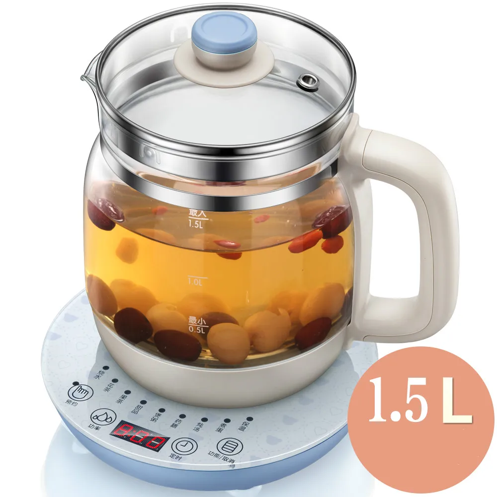 

Raised glass stainless steel multi-purpose electric kettle