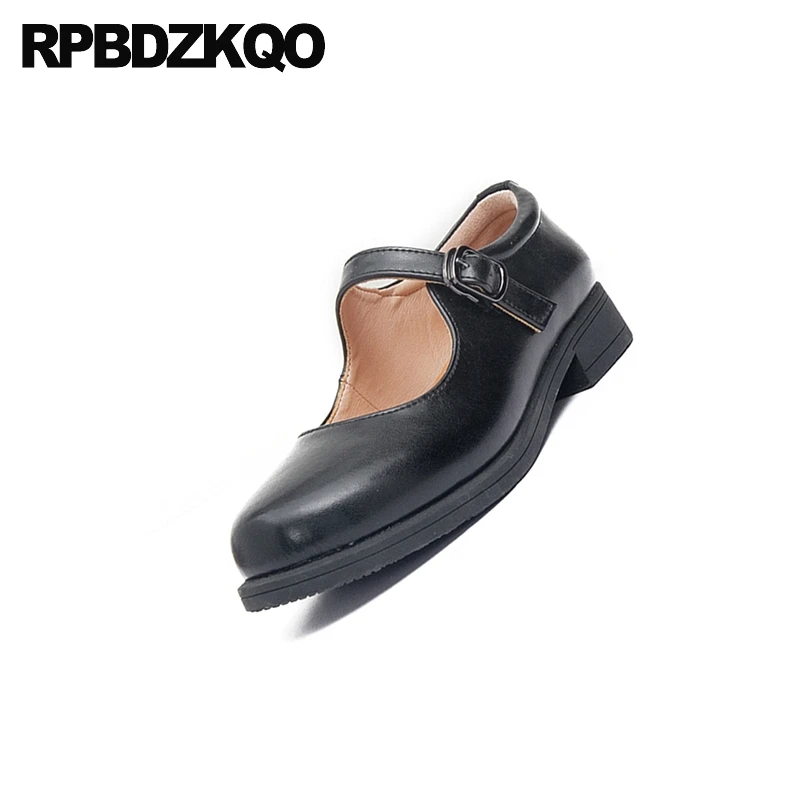 Женские винтажные Туфли Мэри Джейн ботинки оксфорды с круглым носком на