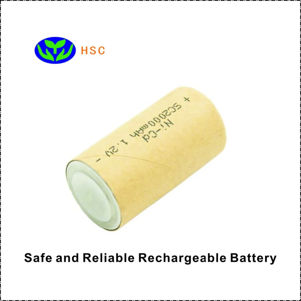 SC2000mAh 1,2 V перезаряжаемый Ni-CD аккумулятор, высокая скорость разряда 10C для батареи электроинструмента