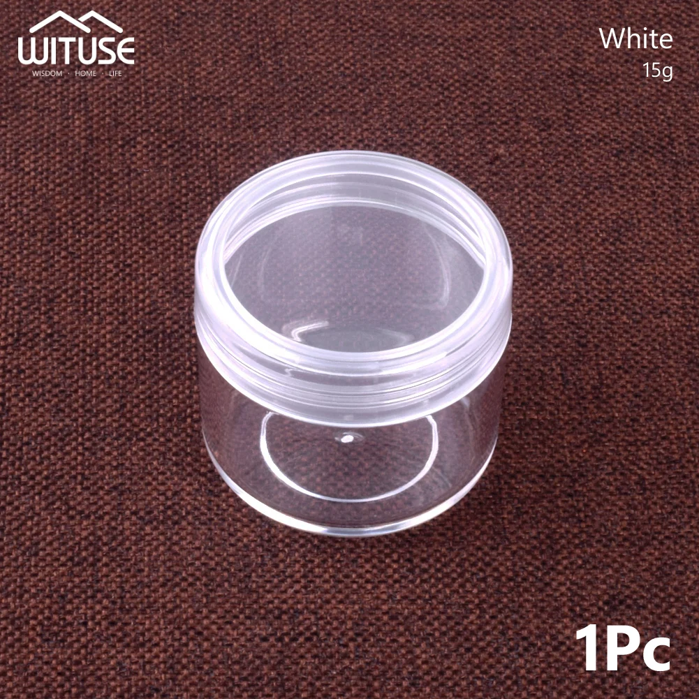 15g Transparent 10 г, 15 г, 20 г, пустая прозрачная банка для хранения косметики, банка для теней для век, макияж, крем для лица, бальзам для губ, контейнер, портативная коробка для крема - Цвет: 15g Transparent