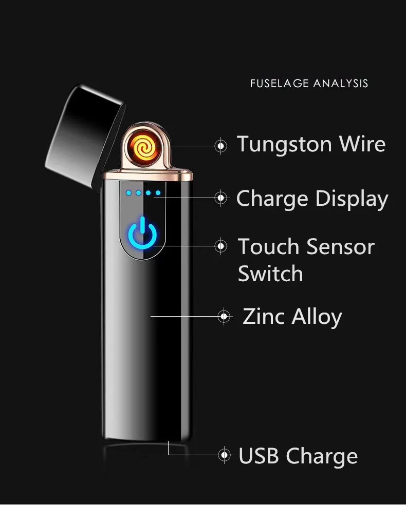 Лазерная зажигалка с логотипом, USB Электронная Вольфрамовая турбо-зажигалка с сенсорным плазменным ARC зажигалки ультра тонкая для сигарет курить