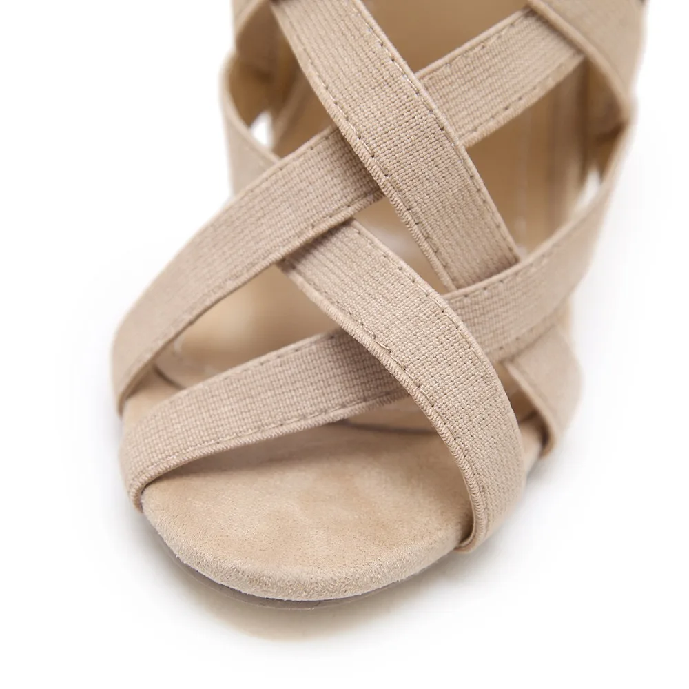 

Rumbidzo 2018 New Women Pumps Open Toe Cross-tied High Heels Shoes Woman Thin Heel Zipper Party Shoes