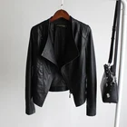 Куртка женская из искусственной кожи, короткая, на молнии, весна-осень, 2030