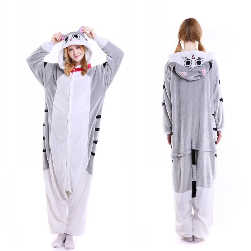 Фланель Onesie Женщины унисекс для взрослых Kigurumi пижамы животных костюмы