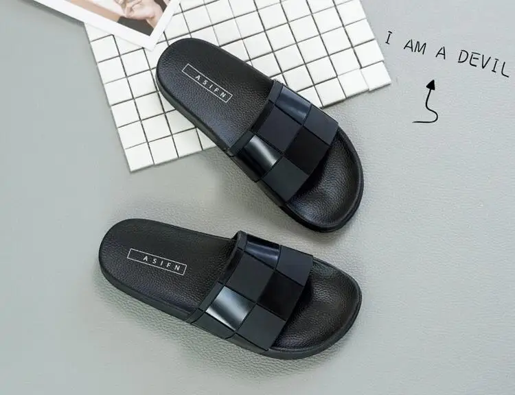 COOLSA/мужские клетчатые контрастные шлепанцы; мужские летние модные пляжные вьетнамки с мягкой подошвой; красивые шлепанцы для дома и ванной