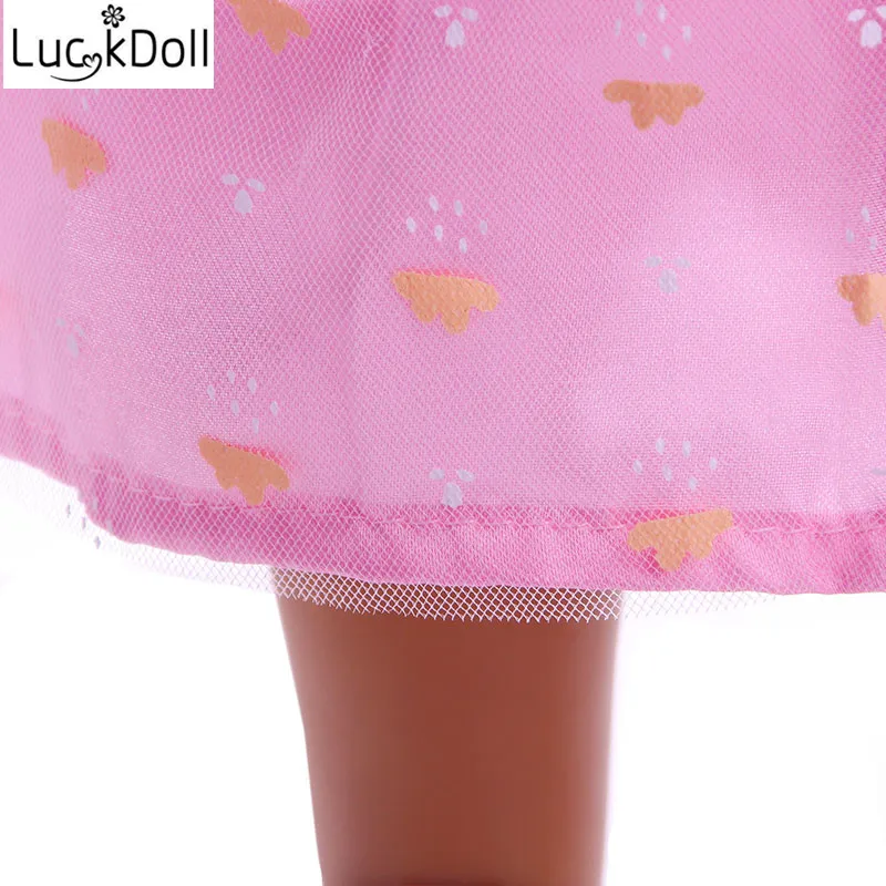 LUCKDOLL платье без рукавов с цветочным принтом для куклы 43 см или 18 дюймов аксессуары для кукол