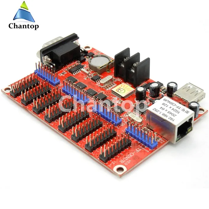 TF-C6NUR сетевой ethernet светодиодный контрольная карта 2048*64 пикселей lan/USB/rs232 порт светодиодный рекламный знак контроллер дисплея