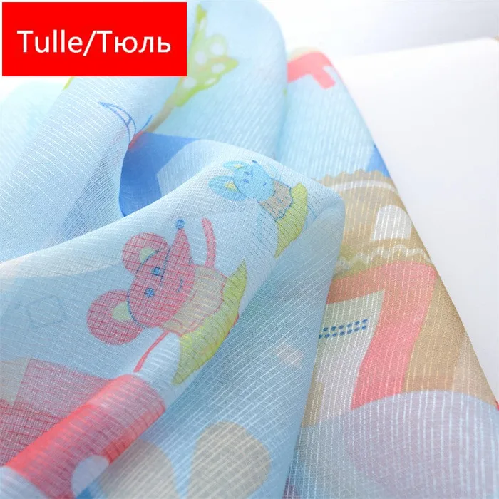 Color 1 Tulle Tiyana 1 панель мультфильм дети шторы s для детской комнаты солнцезащитный экран розовый синий тюль декоративные двери дешевые шторы Cortinas P253D3 - Цвет: Color 1 Tulle