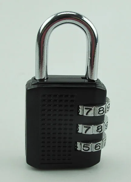 Сбрасываемый 3-значный комбинированный навесной замок черный Дорожный чемодан