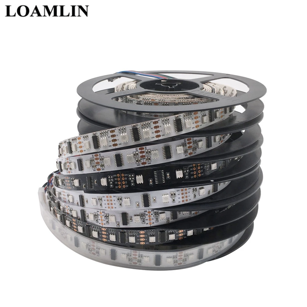 Светодиодная Пиксельная лента LPD8806 5050 RGB DC5V 32/48 Светодиодный 52/60Led s/m 1 м/5 м (1 чип IC 2)