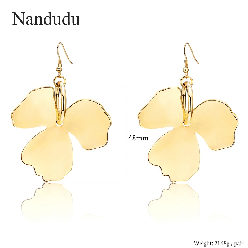 Nandudu большой золотой и серебряный цветок серьги для Для женщин мода