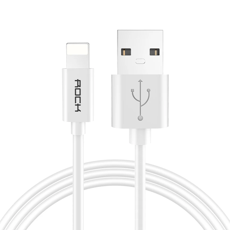 ROCK мобильный телефон USB кабели для iPhone 2.4A кабель для быстрой зарядки для iPhone зарядное устройство кабель синхронизации данных для iPhone X iPad Mini еще - Цвет: White