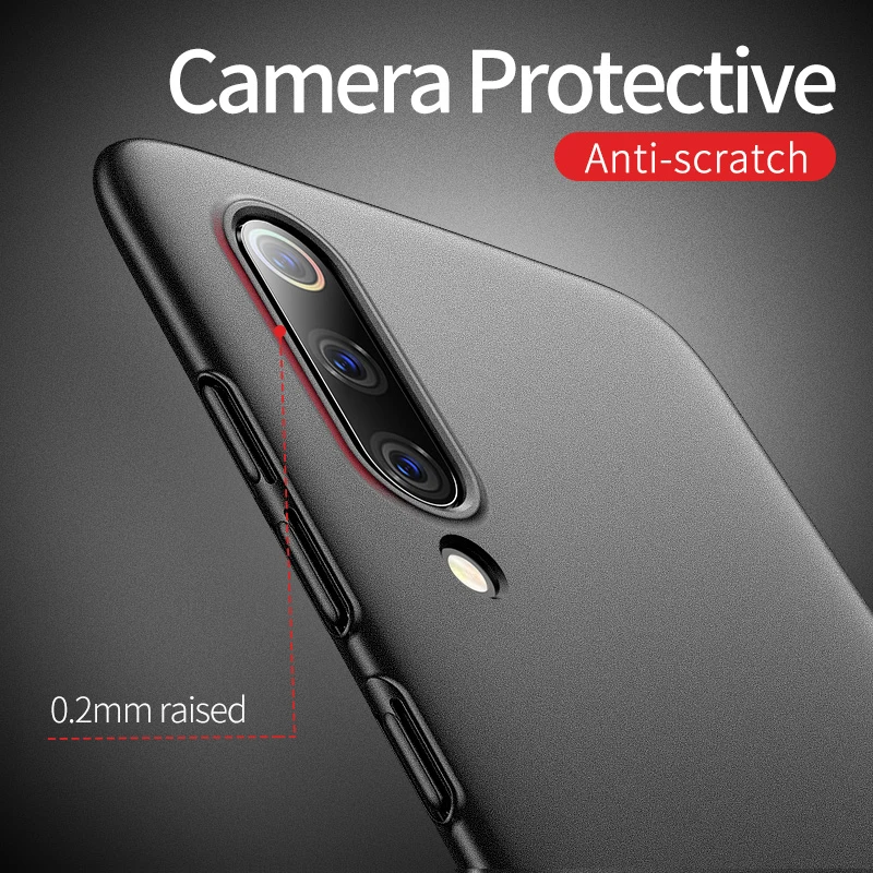 Xiaomi mi 9 чехол Роскошный Ультратонкий простой шелк жесткая задняя панель из