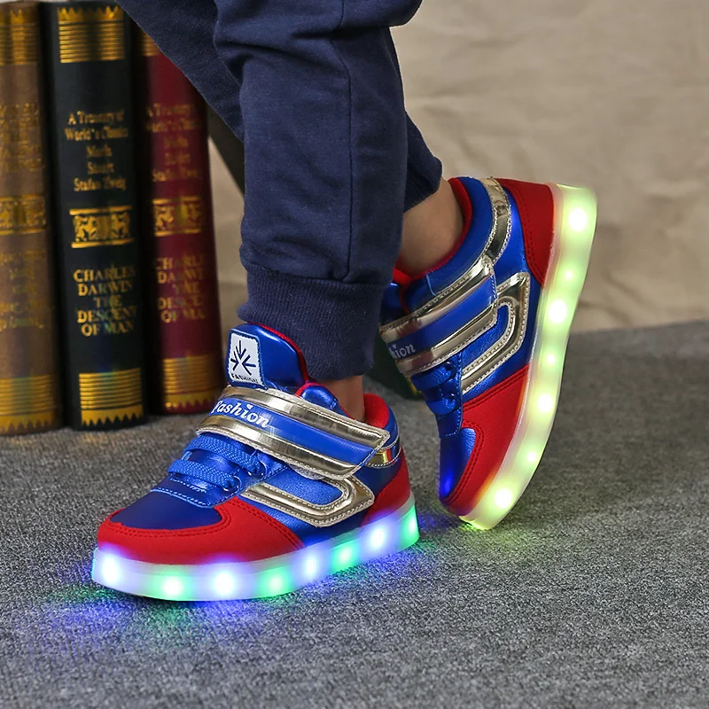 2018 New Children Shoes Light Led luminous Boys Girls USB Charging Sport Casual Kids Glowing Sneakers usb | Детская одежда и обувь