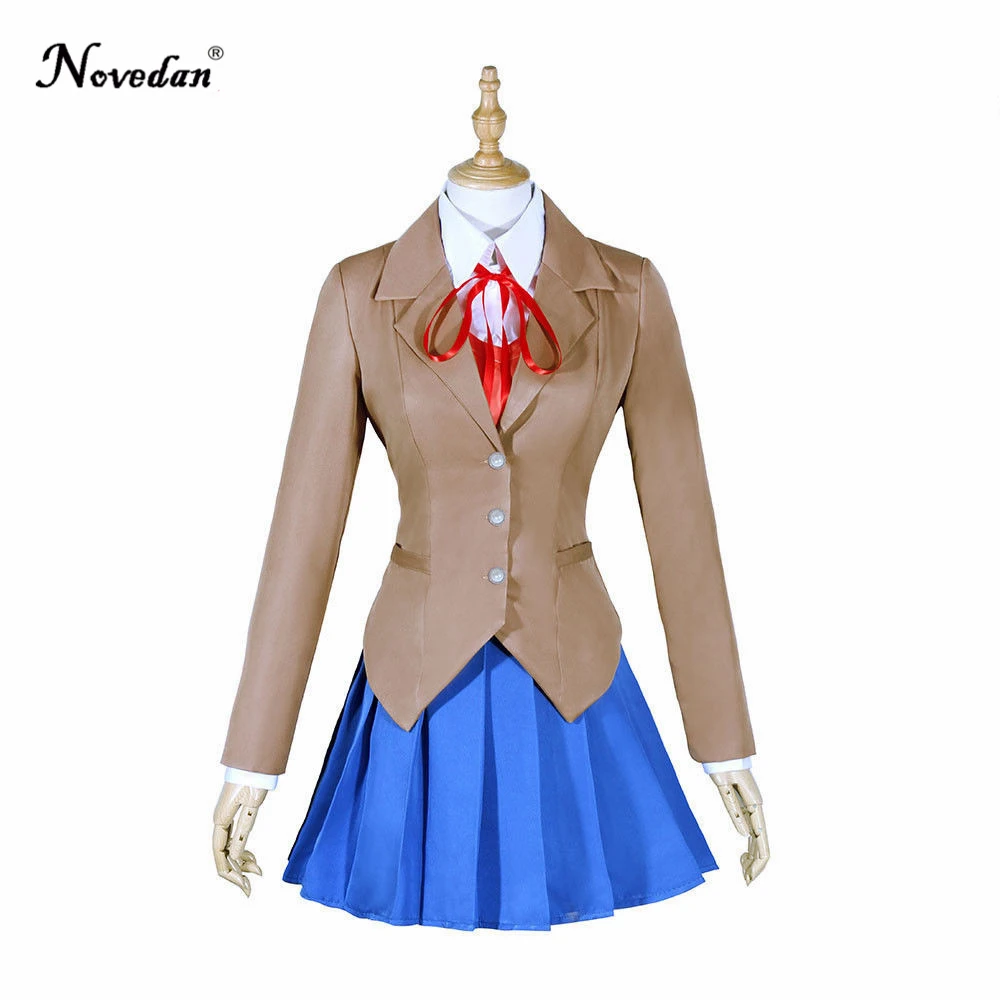 Doki Literature Club Monika Косплей Sayori Yuri Natsuki Костюм Аниме японская школьная форма женский