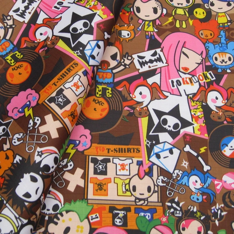 ПВХ покрытием водонепроницаемая ткань мультфильм девушка (коричневый) (WF238)|waterproof