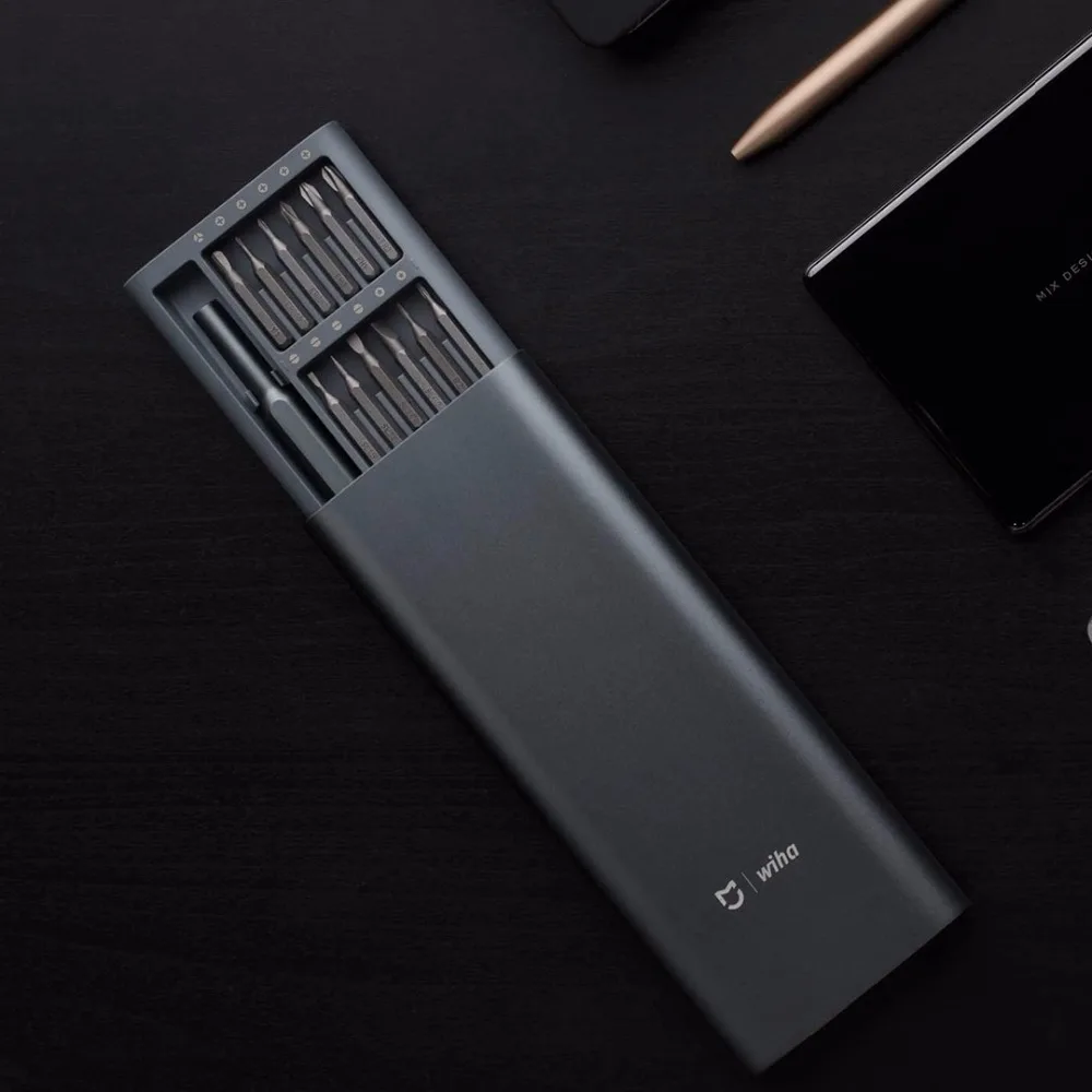 xiaomi Mijia Wiha ежедневно Применение отвертка комплект 24 точность магнитные биты коробка al отвертка xiaomi smart home Набор