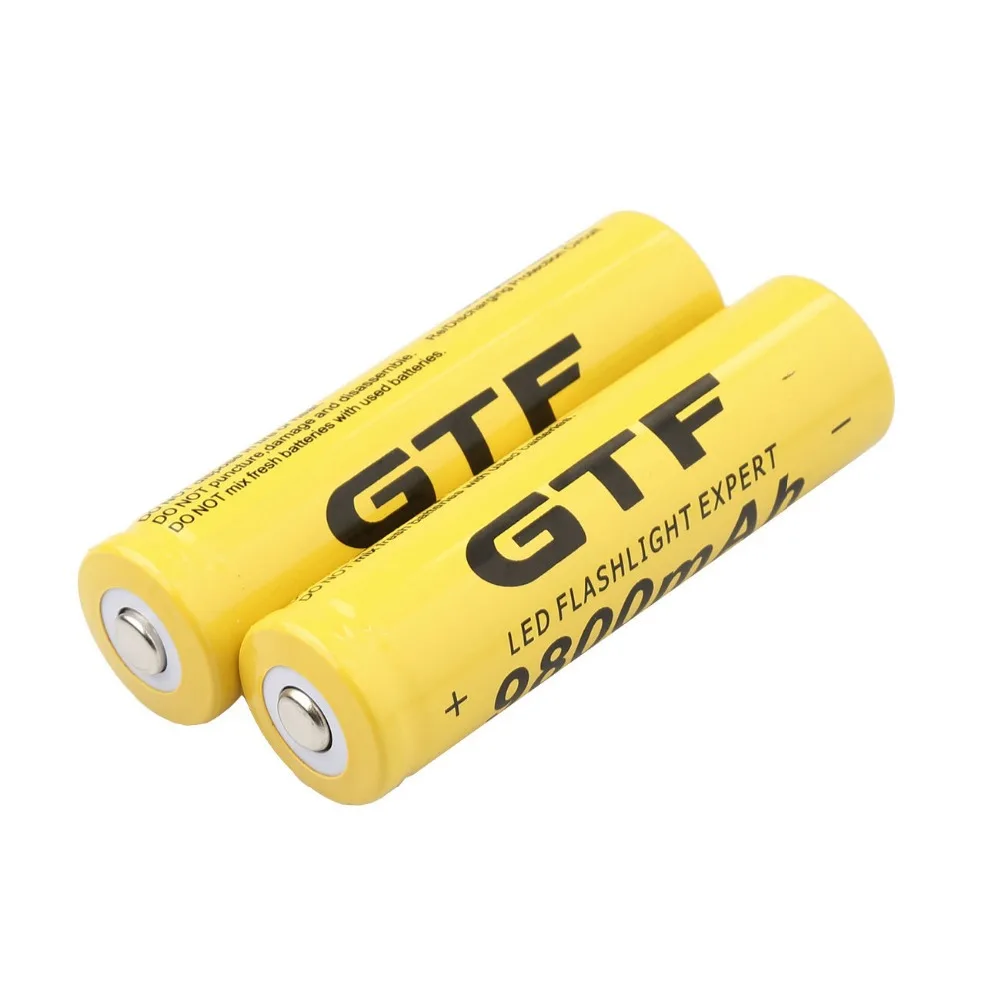 GTF 4 шт 18650 3 7 V 9800 mAh литий ионный аккумулятор Перезаряжаемый + US зарядное