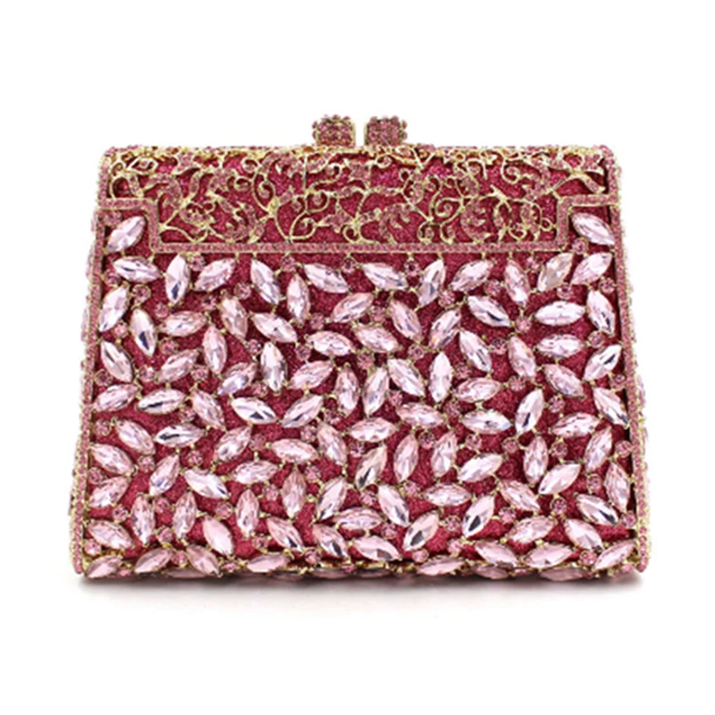 

Clutches XIYUAN Crystals Evening Clutch Bags Pink Women Minaudiere Party Bags Luxury Purses Rhinestones Ladies Chain Handbag