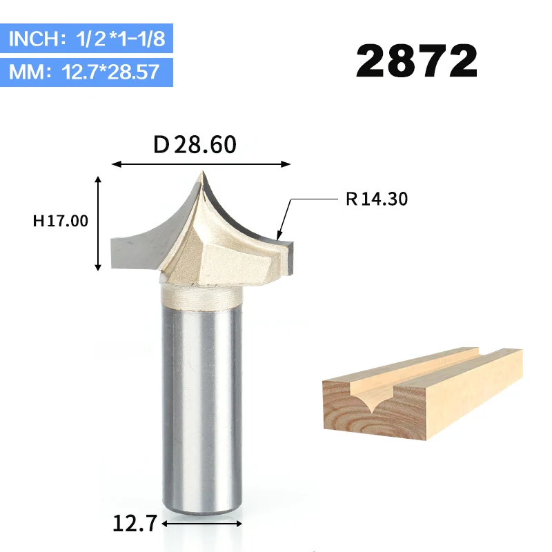 2872 HUHAO 1pcs 1/4" 1/2" Shank Woodworking Cutter Double Edging Router Bits for wood carbide Woodworking Engraving Tools carving bit - Длина режущей кромки: 2872