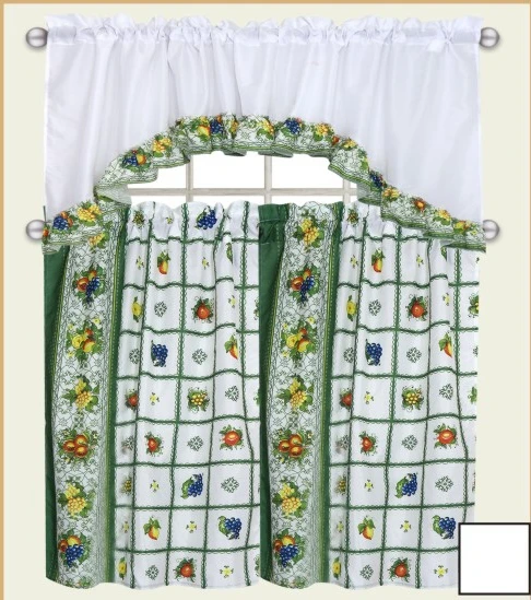 3 шт. набор кухонных занавесок из микрофибры с принтом фруктов|kitchen curtains fruit|curtain