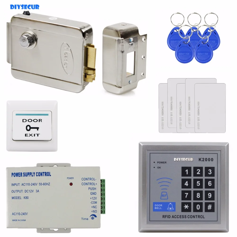 Система контроля доступа DIYSECUR Rfid 125 кГц полный комплект + электронный дверной