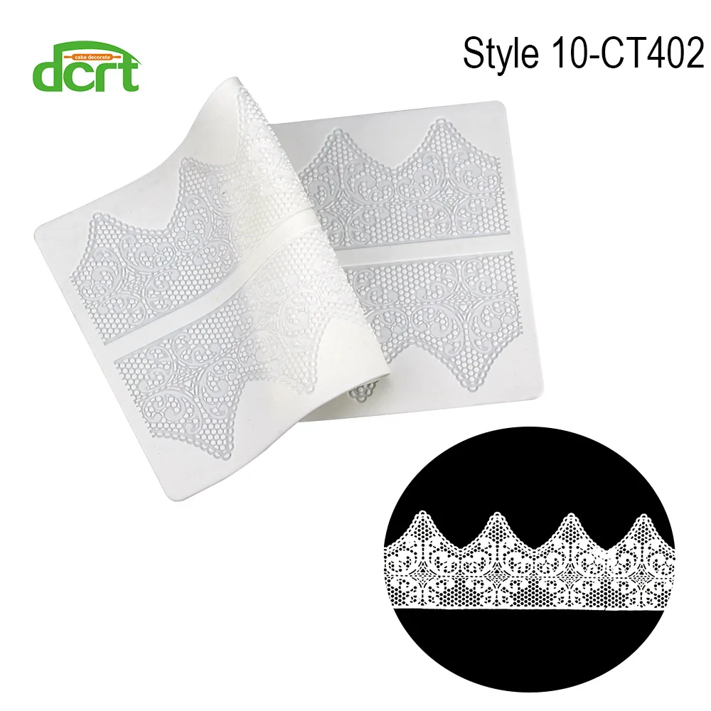 Style 10-CT402 15 видов стилей силиконовые формы помадка торт кружева рельефный торт плесень сахар кружева коврик украшения торта инструменты тиснение коврик - Цвет: Style 10-CT402