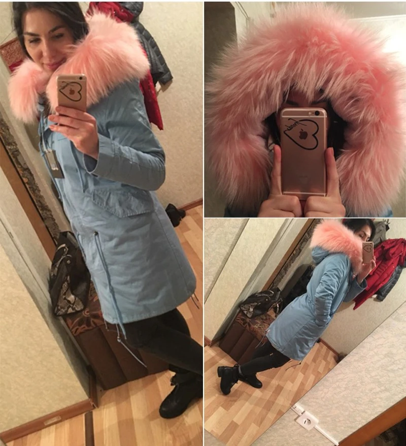 OFTBUY, высокое качество, бренд, новая зимняя куртка, пальто для женщин, натуральный мех енота, большой мех, с капюшоном, парка для женщин, Толстая теплая парка