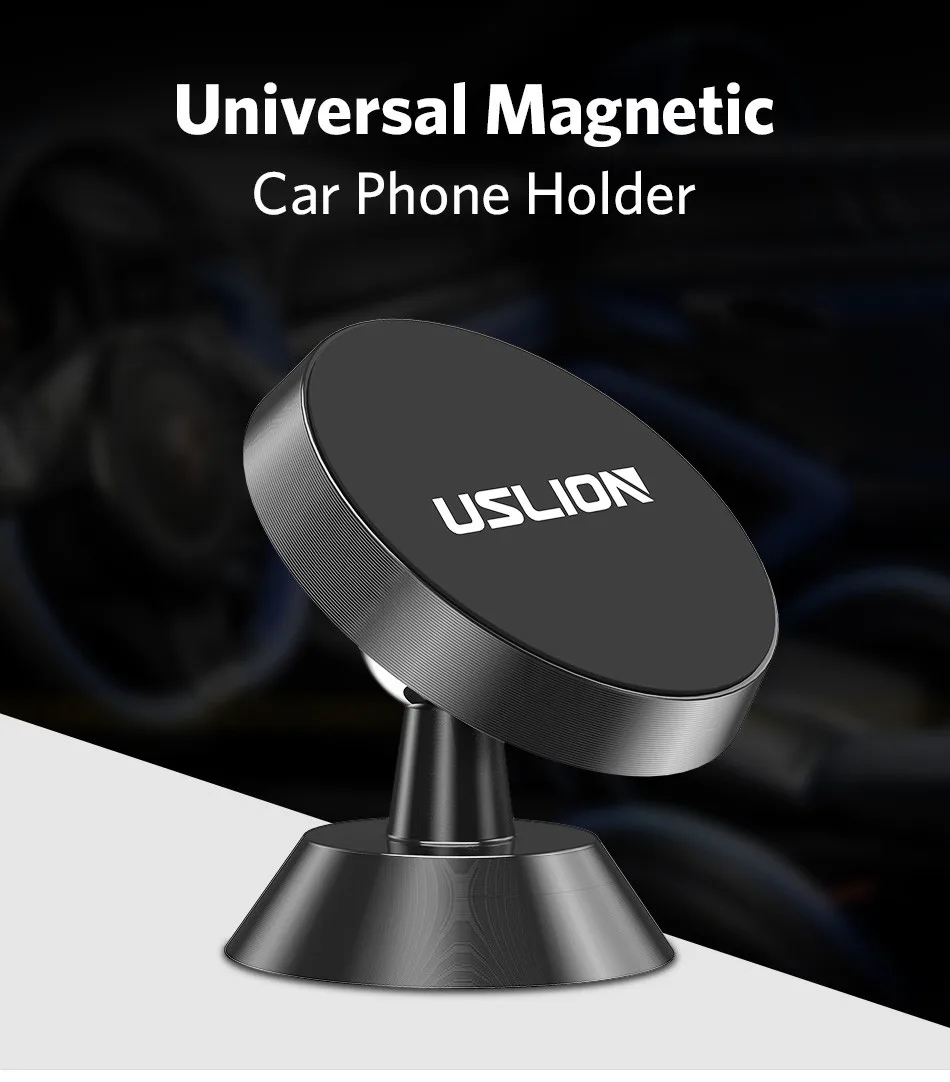 Магнитный автомобильный держатель для телефона USLION для iPhone XS X samsung, магнитный автомобильный держатель для телефона в автомобиле, держатель для мобильного телефона, подставка