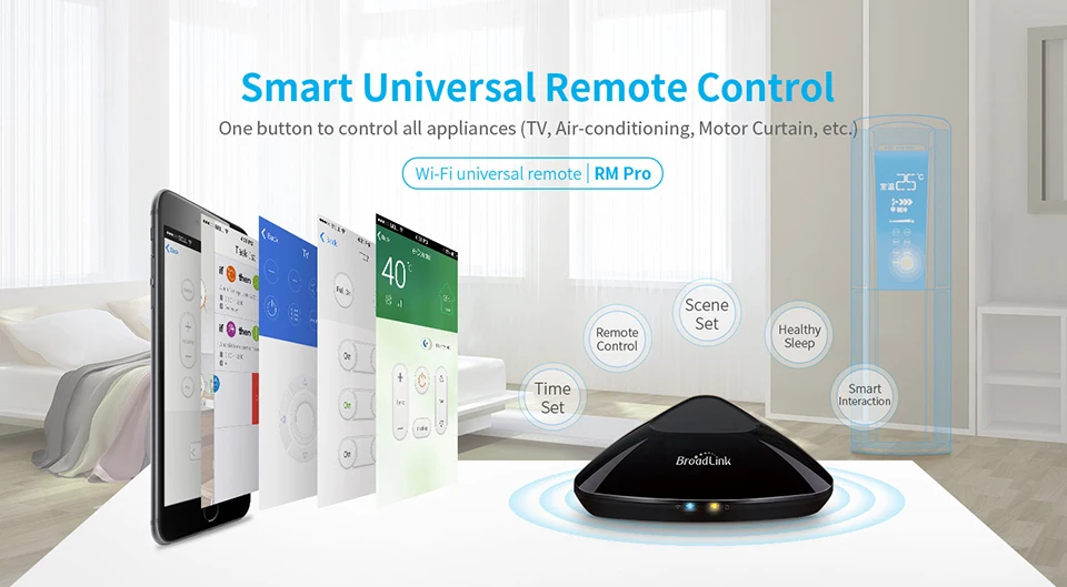 Broadlink RM PRO+ универсальная интеллектуальная поддержка Slimme Domotica WiFi+ IR+ RF Schakelaar Voor IOS Android Tel