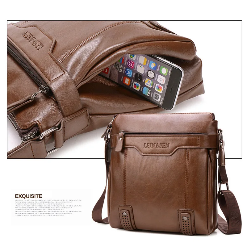 Высокое качество мужская сумка-мессенджер Много отделов кожаная сумка на плечо
