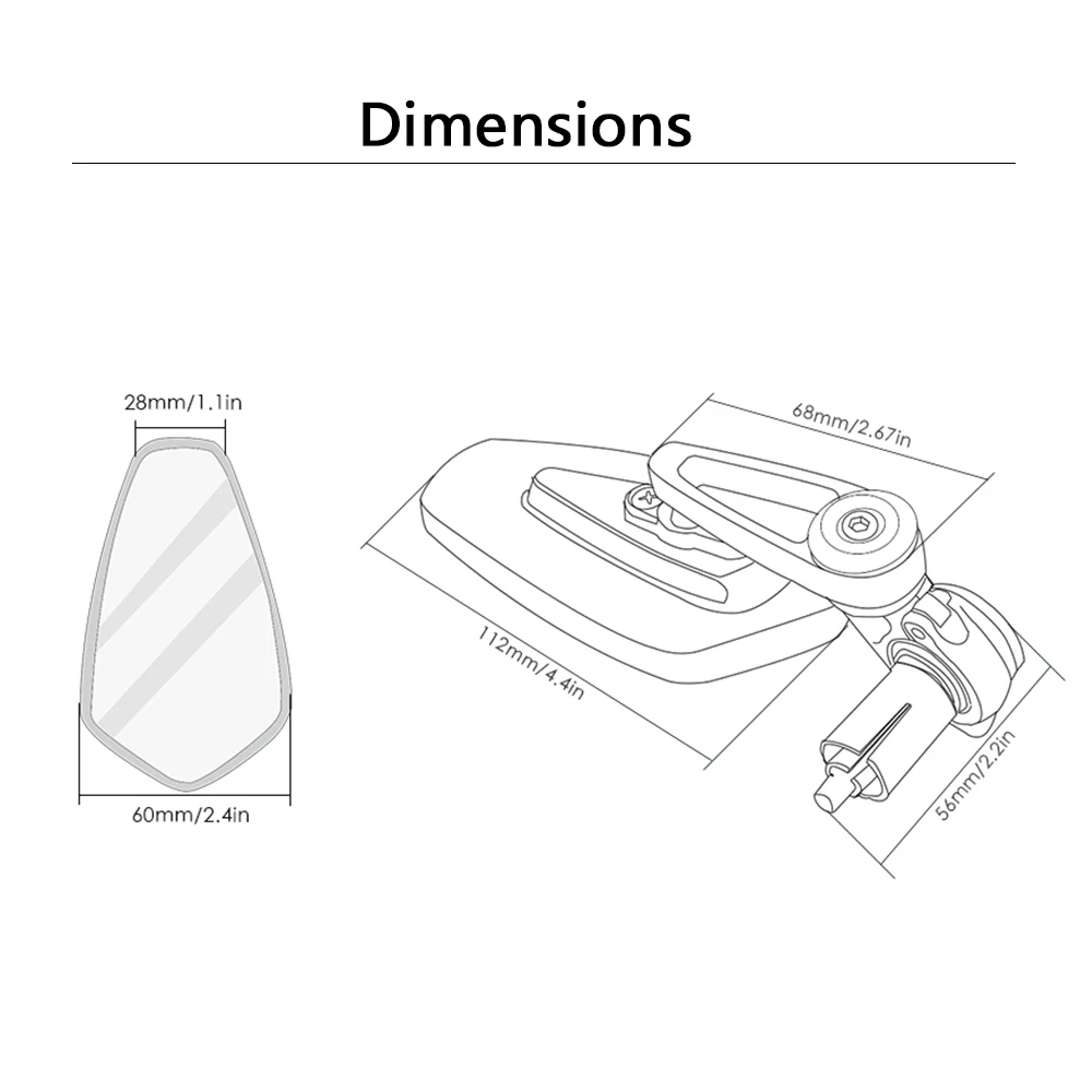 

Universal Aluminum CNC Motorcycle Mirror Motor Motorbike Rearview Side Handlebar End Mirror Rear View For Suzuki Yamaha honda