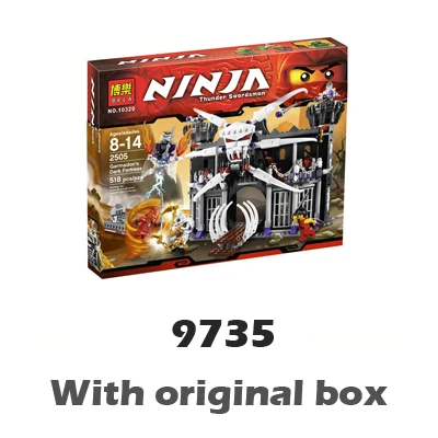 With original box 552 шт. 9735 ниндзя гармадоны темная крепость строительные блоки модель игрушки самукаи кирпичи Мальчики совместимы с Лаго - Цвет: With original box