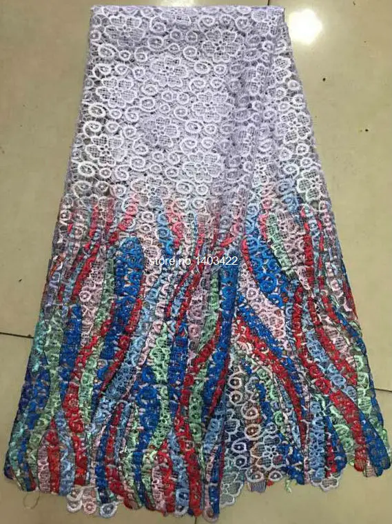 Африканский многоцветный высокое качество африканский тюль гипюр кружевной