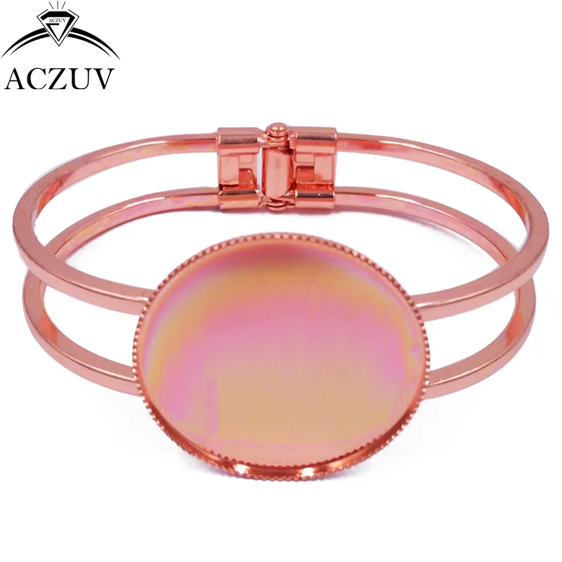 ACZUV 50pcs 20mm 25mm 30mm Teeth Bezel Blank Base Bracelet Copper Metal Cuffs Bangle Tray BBS004 | Украшения и аксессуары
