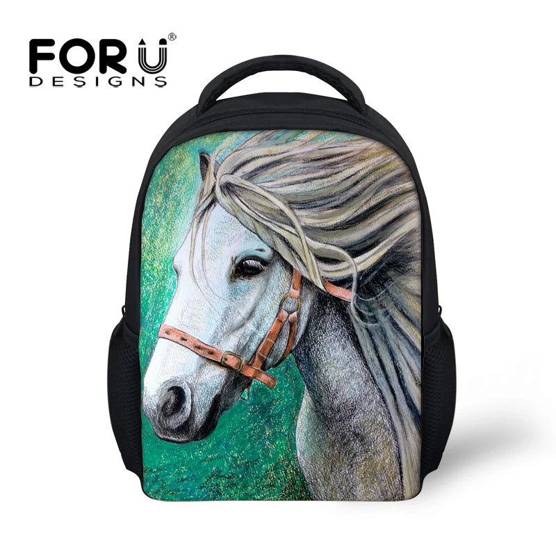 Детский милый школьный рюкзак FORUDESIGNS с 3D рисунком лошади детский мини для