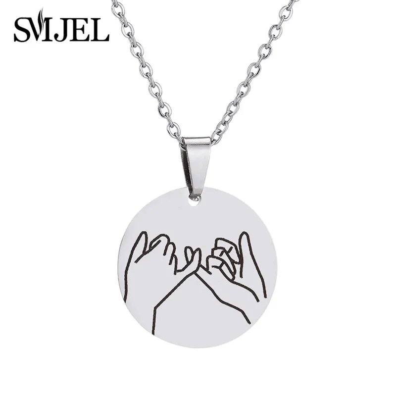 Ожерелье с гравировкой SMJEL ожерелье надписью I Love You жестами подарки лучшим