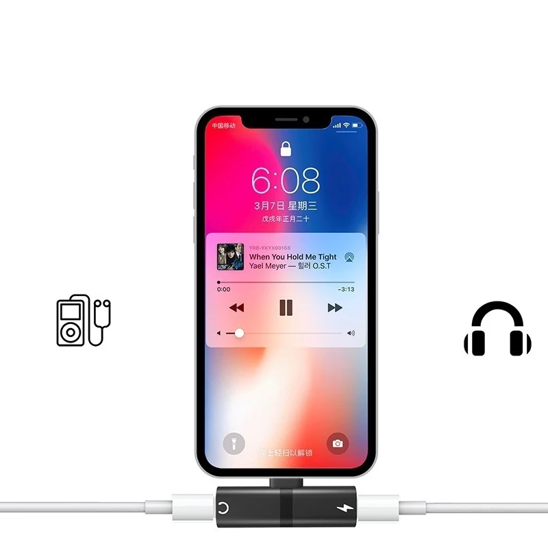 2 в 1 AUX адаптер сплиттер для iPhone X XR XS MAX 8 7 Plus адаптер для зарядки музыки аудио разъем конвертер Auriculares Adaptador